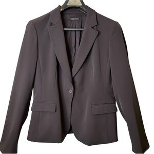 Tahari Women’s Blazer Single Button Fitted Notched Collar Mulberry Wine Size 14